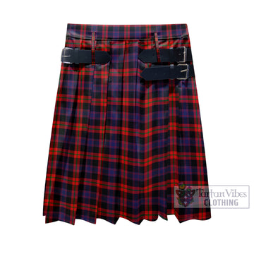 Broun Modern Tartan Men's Pleated Skirt - Fashion Casual Retro Scottish Kilt Style