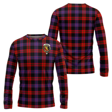 Broun Modern Tartan Long Sleeve T-Shirt with Family Crest Unisex - Tartanvibesclothing
