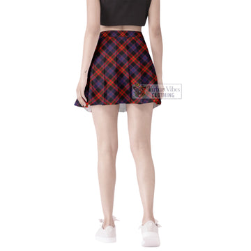 Broun Modern Tartan Women's Plated Mini Skirt