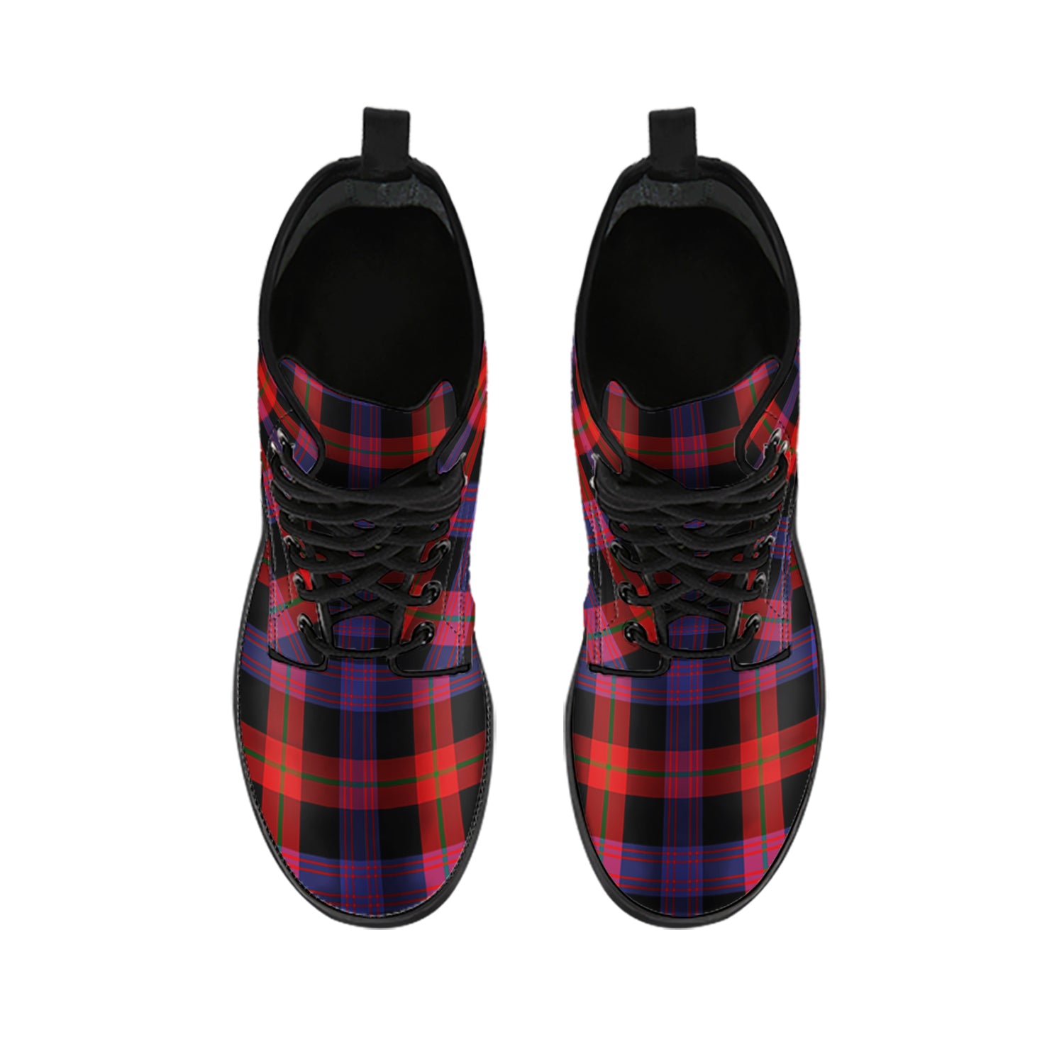 Broun Modern Tartan Leather Boots - Tartanvibesclothing