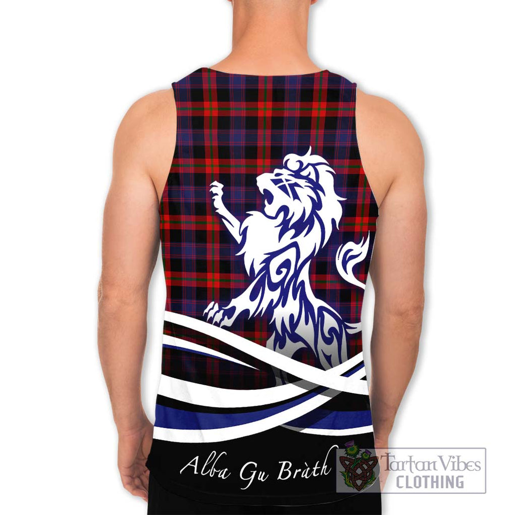 Broun Modern Tartan Men's Tank Top with Alba Gu Brath Regal Lion Emblem - Tartanvibesclothing Shop