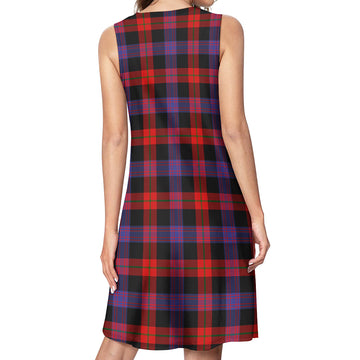 Broun Modern Tartan Womens Casual Dresses