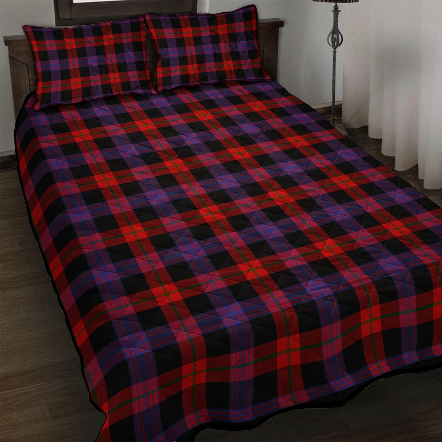 Broun Modern Tartan Quilt Bed Set - Tartan Vibes Clothing