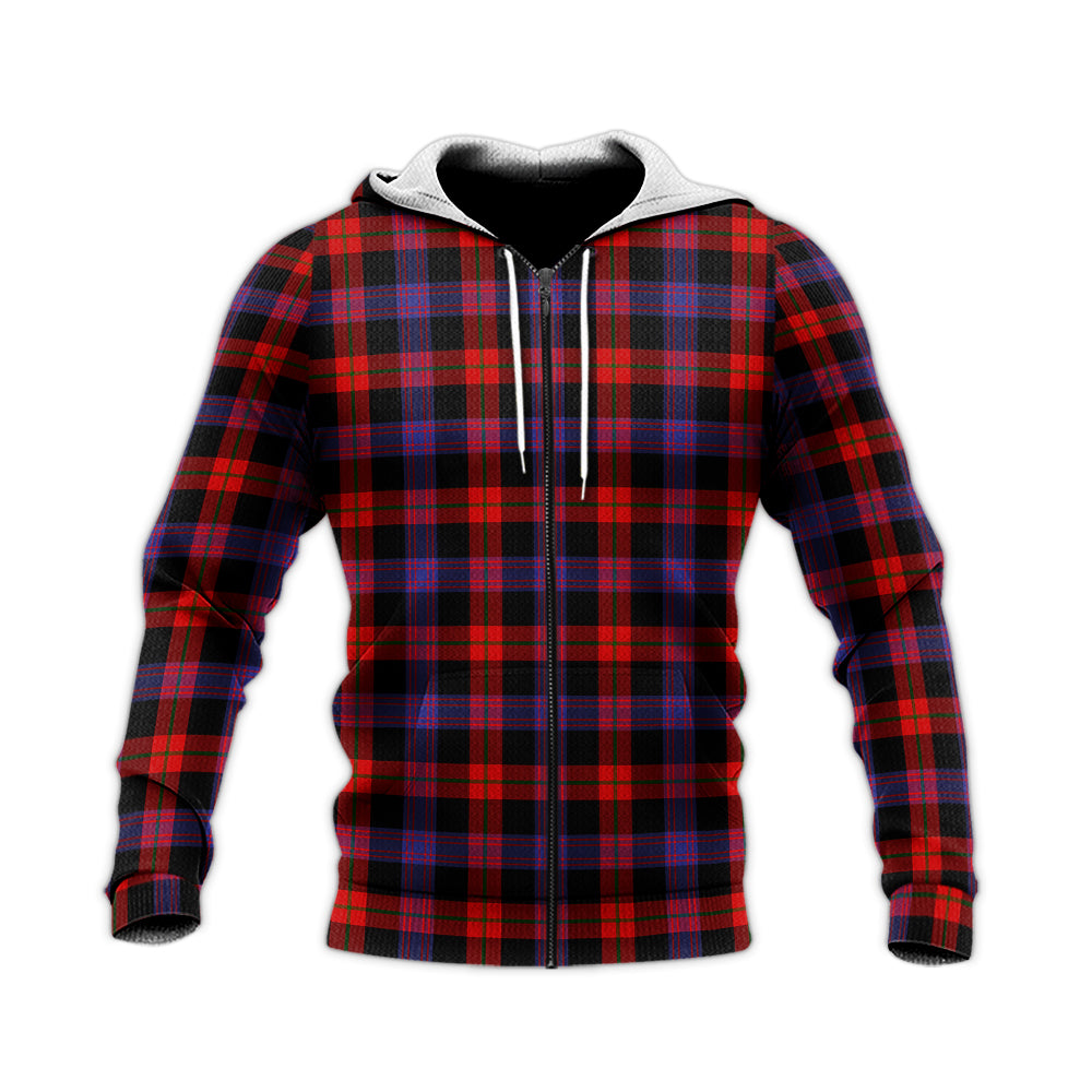 Broun Modern Tartan Knitted Hoodie Unisex Knitted Zip Hoodie - Tartanvibesclothing