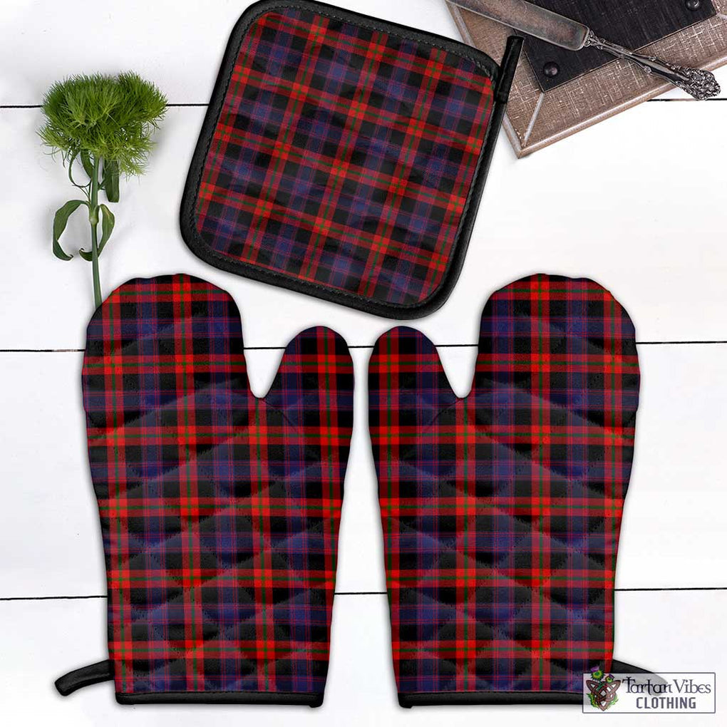 Broun Modern Tartan Combo Oven Mitt & Pot-Holder Combo 1 Oven Mitt & 1 Pot-Holder Black - Tartan Vibes Clothing