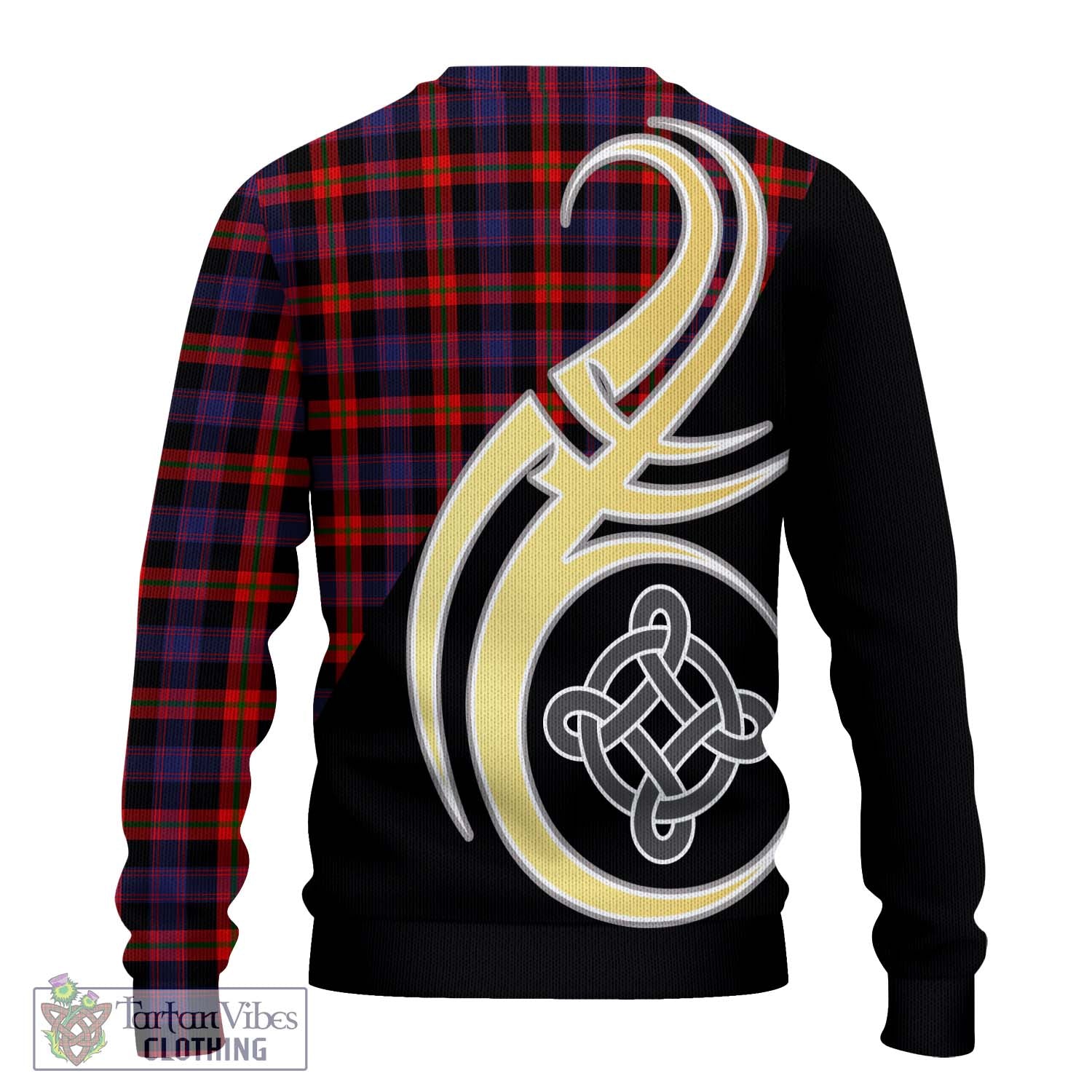 Broun Modern Tartan Knitted Sweater with Family Crest and Celtic Symbol Style - Tartan Vibes Clothing