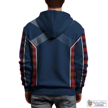 Broun Modern Tartan Hoodie with Family Crest and Scottish Thistle Vibes Sport Style