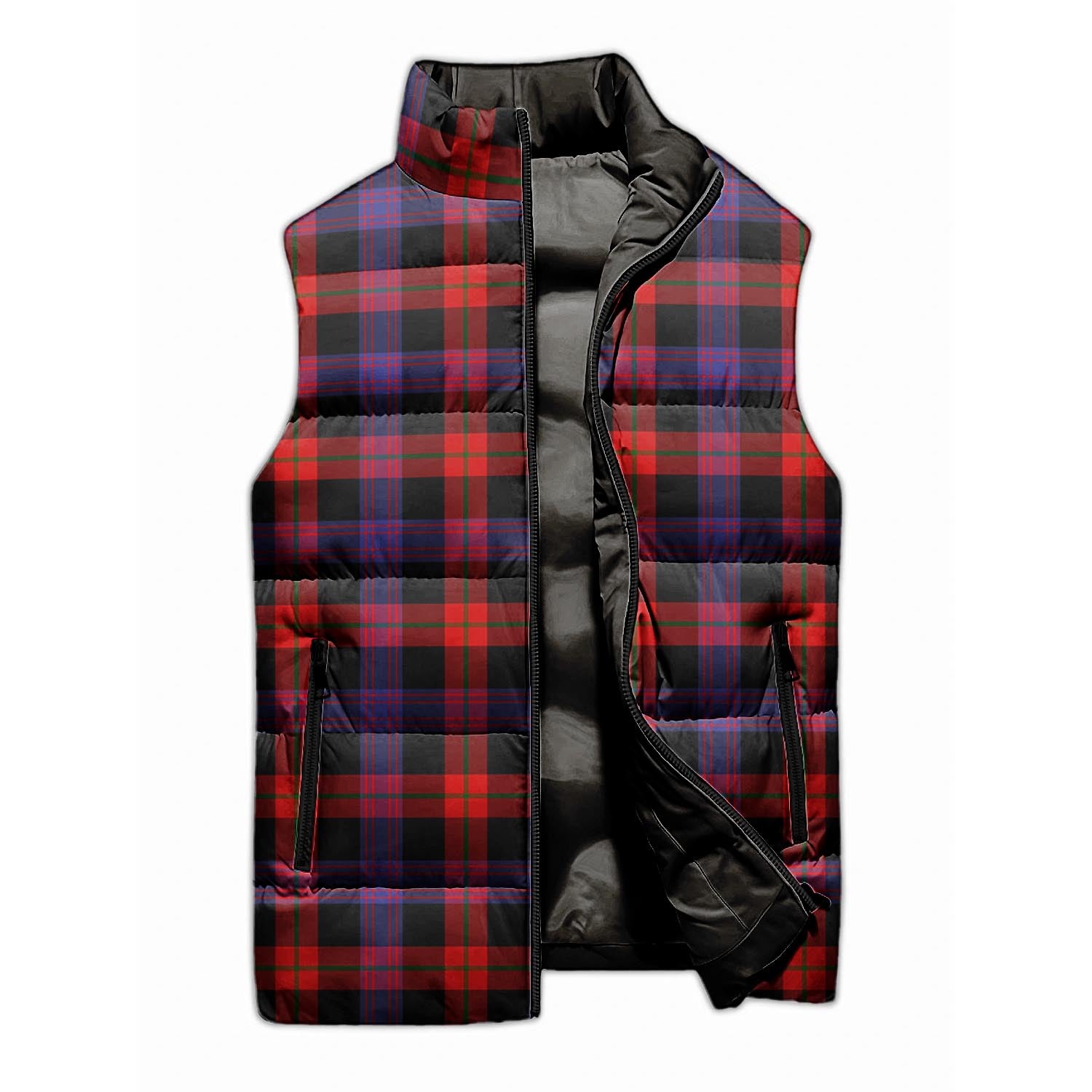 Broun Modern Tartan Sleeveless Puffer Jacket - Tartanvibesclothing