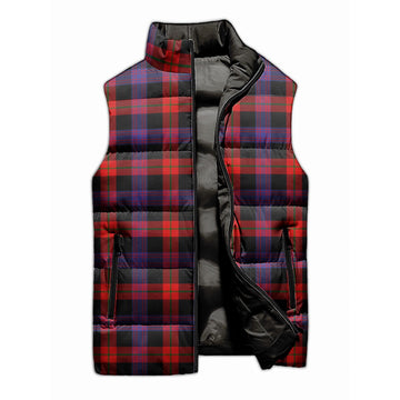 Broun Modern Tartan Sleeveless Puffer Jacket - Tartanvibesclothing
