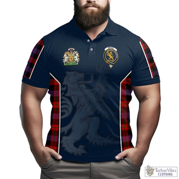 Broun Modern Tartan Men's Polo Shirt with Family Crest and Lion Rampant Vibes Sport Style