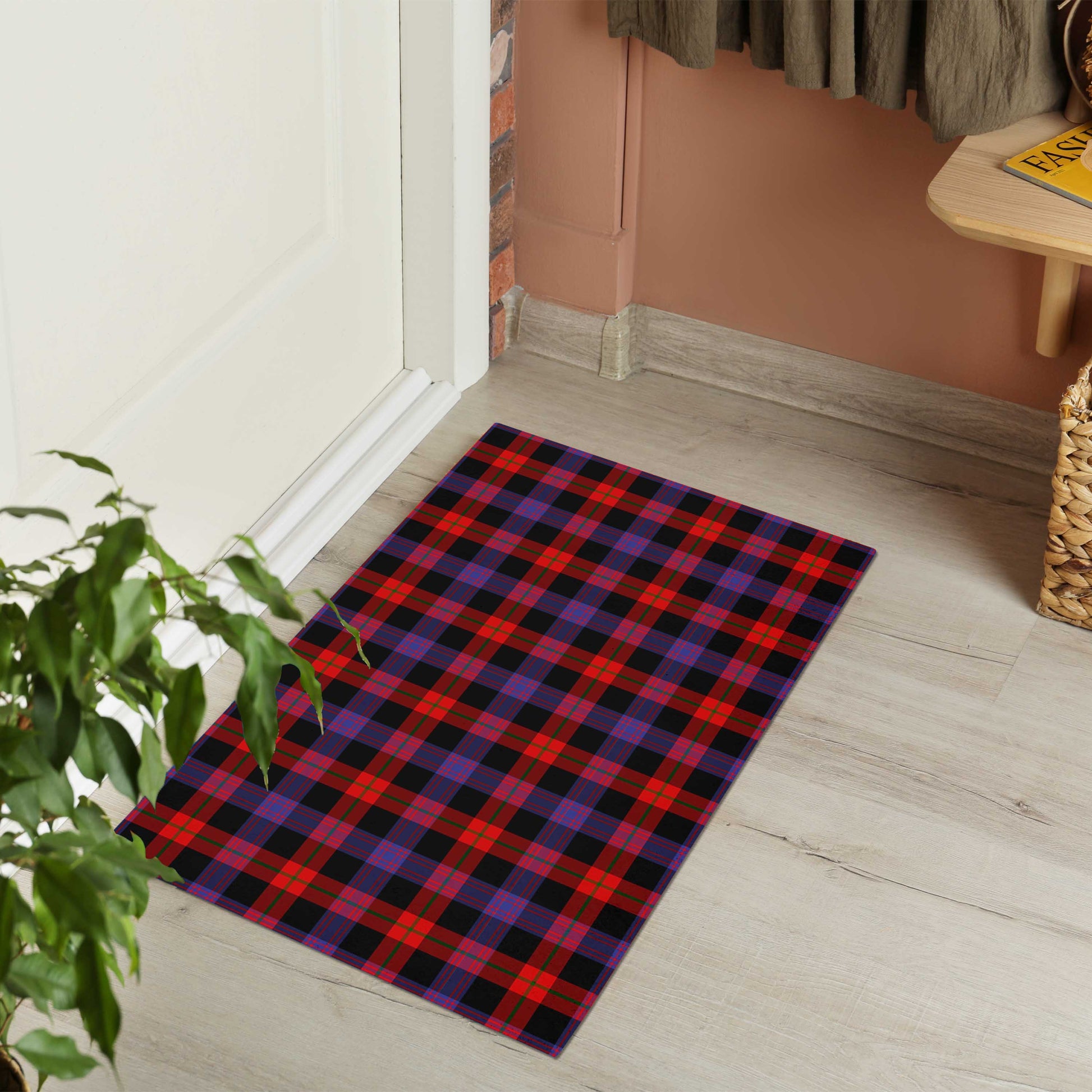Broun Modern Tartan Door Mat - Tartanvibesclothing