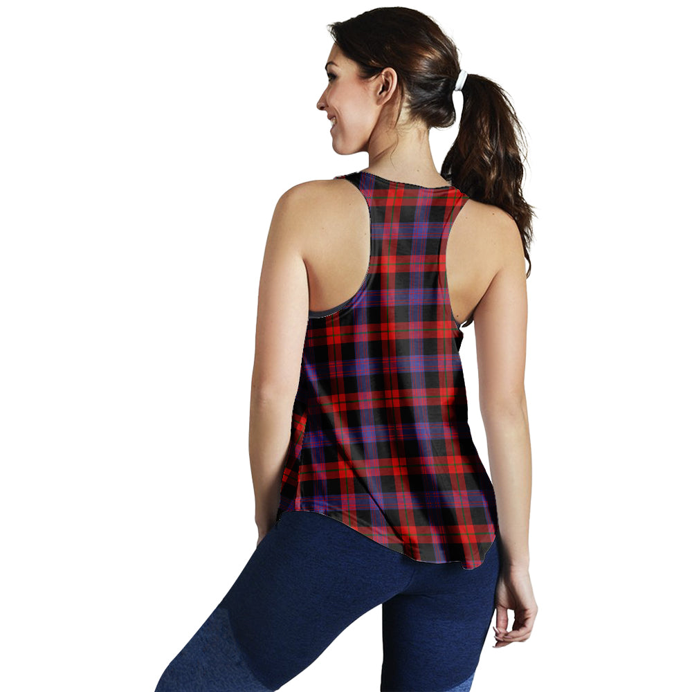 Broun Modern Tartan Women Racerback Tanks - Tartanvibesclothing