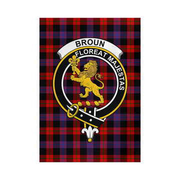 Broun Modern Tartan Flag with Family Crest - Tartan Vibes Clothing