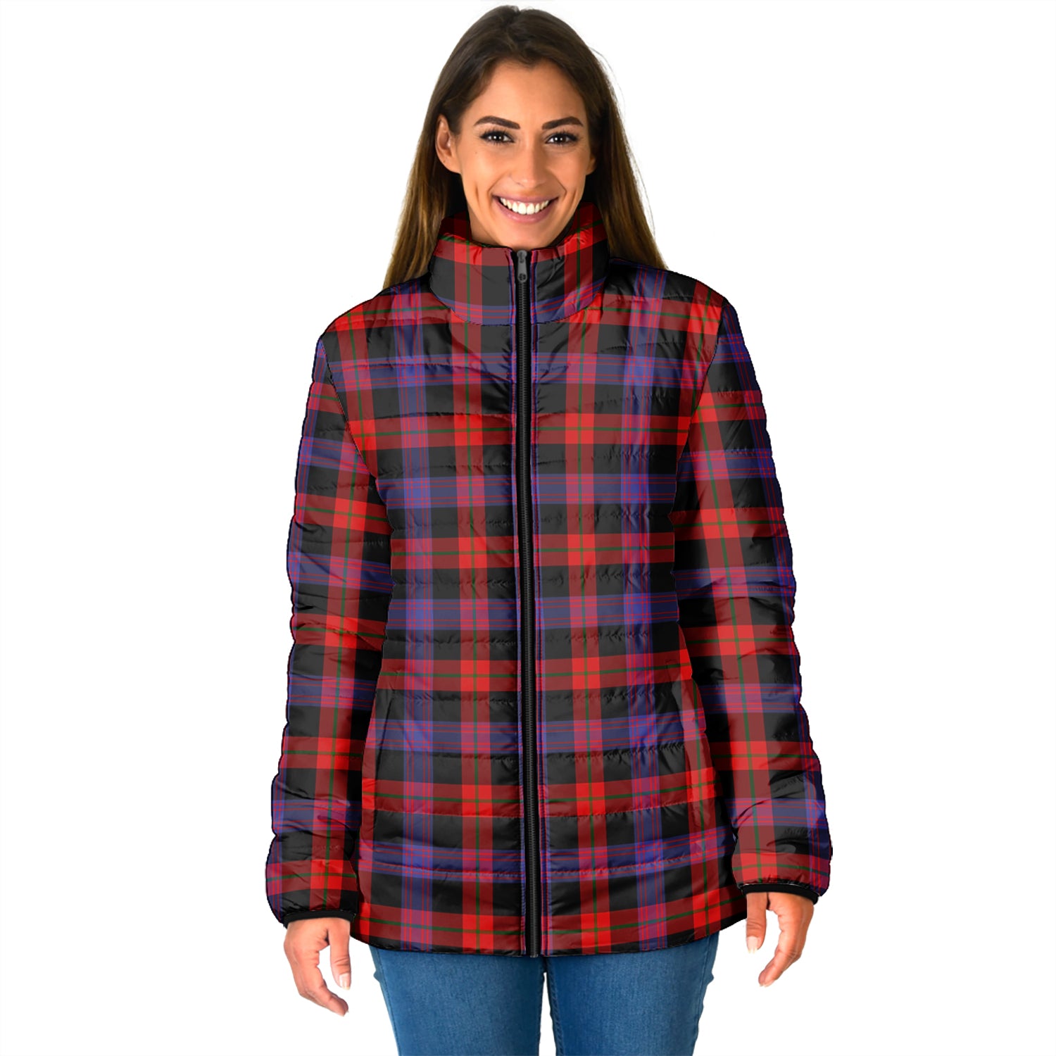 Broun Modern Tartan Padded Jacket - Tartan Vibes Clothing