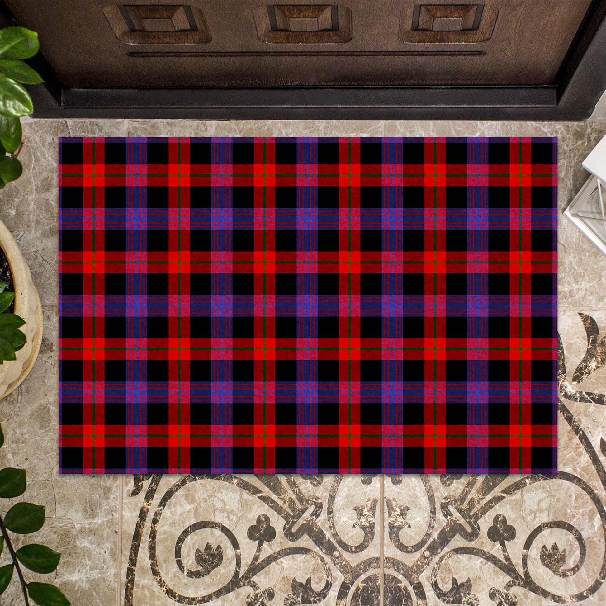 Broun Modern Tartan Door Mat - Tartanvibesclothing