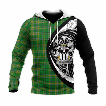 Brounker Irish Clan Knitted Hoodie Celtic Circle Style Unisex Knitted Pullover Hoodie - Tartan Vibes Clothing
