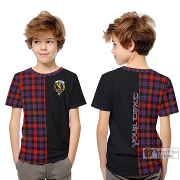 Brown (Broun) Tartan Kid T-Shirt with Family Crest and Half Of Me Style Youth XL Size14 - Tartanvibesclothing Shop