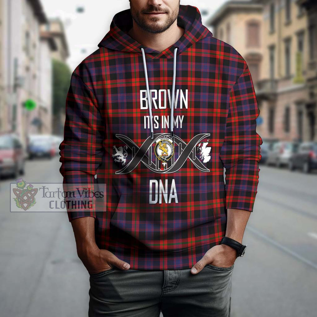 Brown (Broun) Tartan Hoodie with Family Crest DNA In Me Style Pullover Hoodie - Tartanvibesclothing Shop