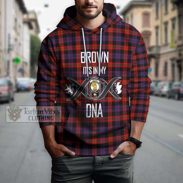Brown (Broun) Tartan Hoodie with Family Crest DNA In Me Style Pullover Hoodie - Tartanvibesclothing Shop