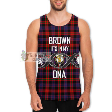 Brown (Broun) Tartan Men's Tank Top with Family Crest DNA In Me Style Men - Tartanvibesclothing Shop