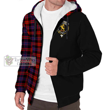 Brown (Broun) Tartan Sherpa Hoodie with Family Crest and Half Of Me Style Unisex S - Tartanvibesclothing Shop