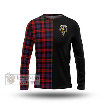 Brown (Broun) Tartan Long Sleeve T-Shirt with Family Crest and Half Of Me Style Unisex - Tartanvibesclothing Shop