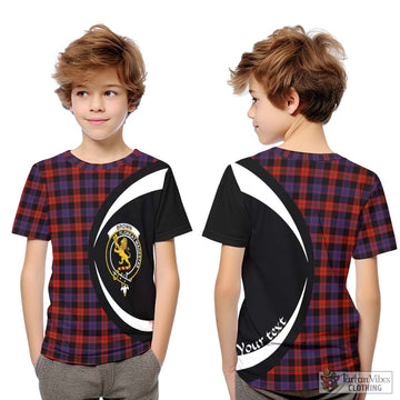Brown (Broun) Tartan Kid T-Shirt with Family Crest Circle Style Youth XL Size14 - Tartan Vibes Clothing
