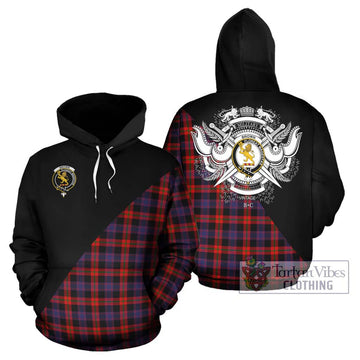 Brown (Broun) Tartan Hoodie with Family Crest and Military Logo Style Zip Hoodie - Tartanvibesclothing Shop