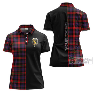 Brown (Broun) Tartan Women's Polo Shirt with Family Crest and Half Of Me Style Women - Tartanvibesclothing Shop