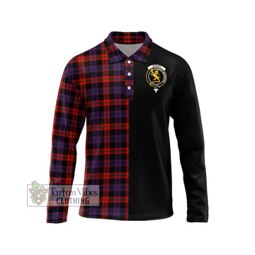 Brown (Broun) Tartan Long Sleeve Polo Shirt with Family Crest and Half Of Me Style Unisex - Tartanvibesclothing Shop