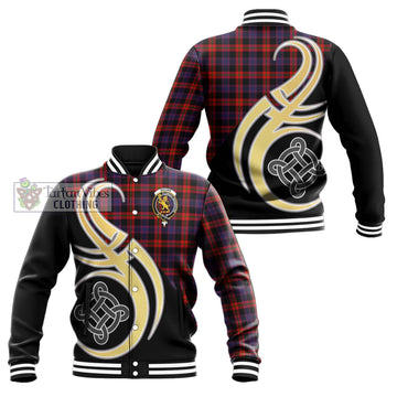 Brown (Broun) Tartan Baseball Jacket with Family Crest and Celtic Symbol Style Unisex - Tartan Vibes Clothing