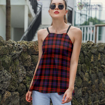 Tartan Vibes Clothing Brown Tartan Loose Halter Neck Camisole