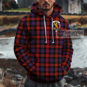 Brown (Broun) Tartan Cotton Hoodie with Family Crest Pullover Hoodie XS - Tartan Vibes Clothing