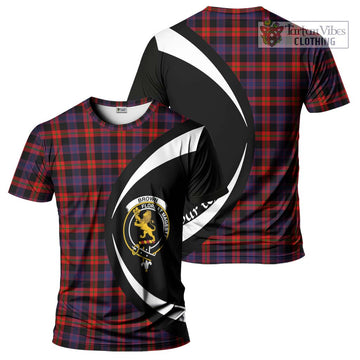 Tartan Vibes Clothing Brown Tartan T-Shirt with Family Crest Circle Style