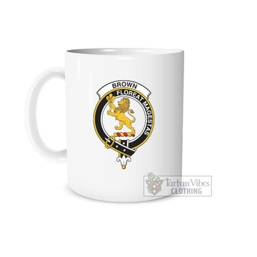 Brown (Broun) Family Crest Ceramic Mug One Size 11oz size - 2D-tartanvibesclothing
