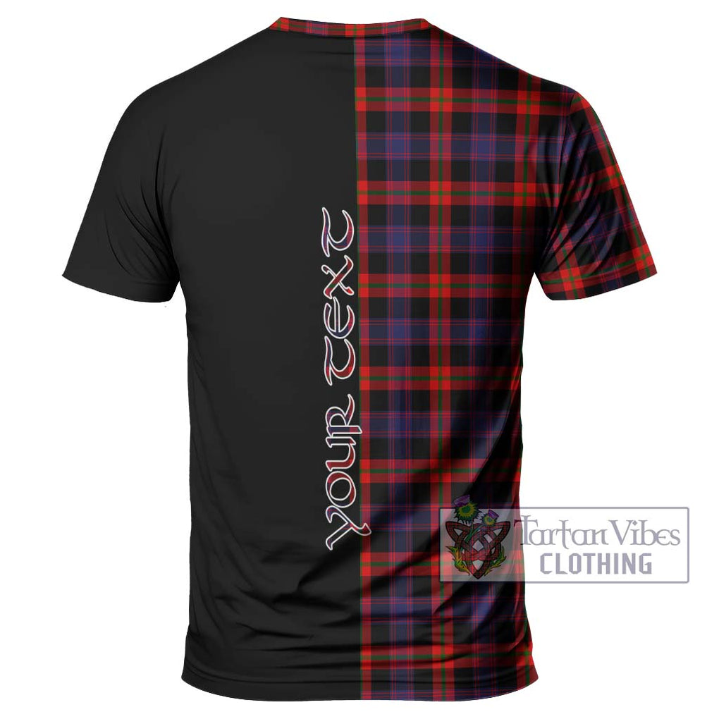 Brown (Broun) Tartan T-Shirt with Family Crest and Half Of Me Style - Tartanvibesclothing Shop