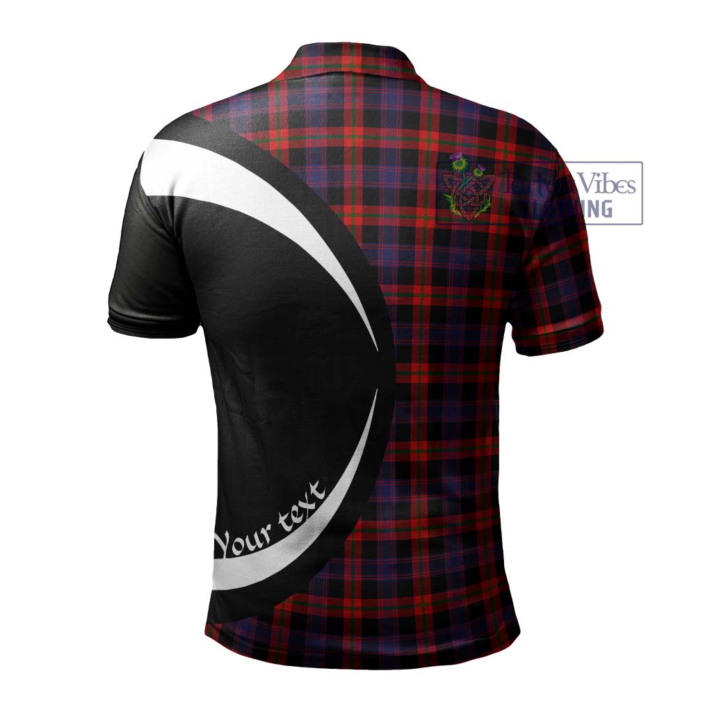 Brown (Broun) Tartan Men's Polo Shirt with Family Crest Circle Style - Tartan Vibes Clothing
