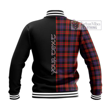 Brown (Broun) Tartan Baseball Jacket with Family Crest and Half Of Me Style - Tartanvibesclothing Shop