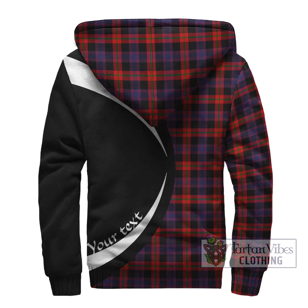 Brown (Broun) Tartan Sherpa Hoodie with Family Crest Circle Style - Tartan Vibes Clothing