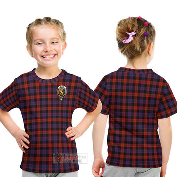 Brown (Broun) Tartan Kid T-Shirt with Family Crest - Tartanvibesclothing Shop