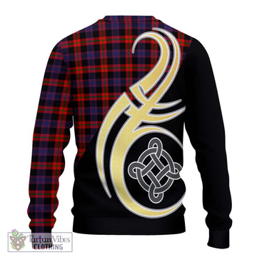Brown (Broun) Tartan Knitted Sweater with Family Crest and Celtic Symbol Style - Tartan Vibes Clothing