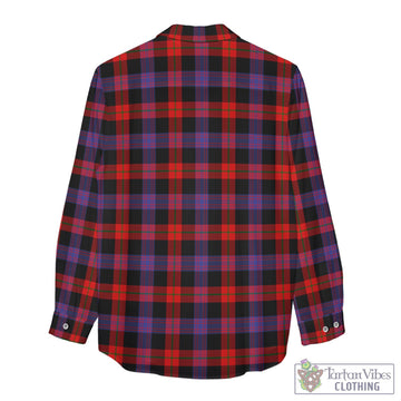 Tartan Vibes Clothing Brown Tartan Womens Casual Shirt with Family Crest