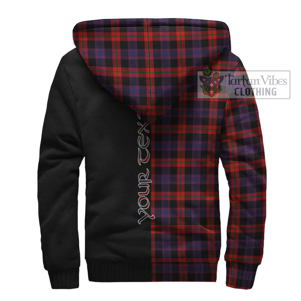 Brown (Broun) Tartan Sherpa Hoodie with Family Crest and Half Of Me Style - Tartanvibesclothing Shop