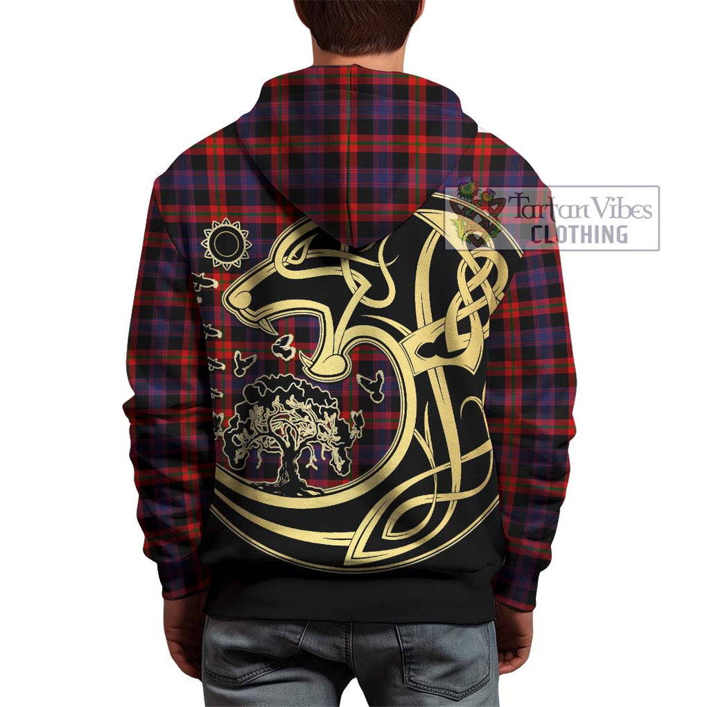Brown (Broun) Tartan Hoodie with Family Crest Celtic Wolf Style - Tartan Vibes Clothing