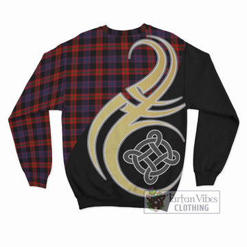 Brown (Broun) Tartan Sweatshirt with Family Crest and Celtic Symbol Style - Tartan Vibes Clothing