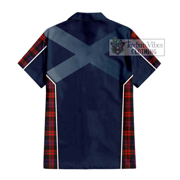 Brown (Broun) Tartan Short Sleeve Button Shirt with Family Crest and Lion Rampant Vibes Sport Style - Tartan Vibes Clothing