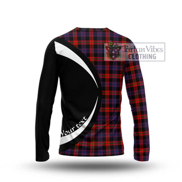 Brown (Broun) Tartan Long Sleeve T-Shirt with Family Crest Circle Style - Tartan Vibes Clothing