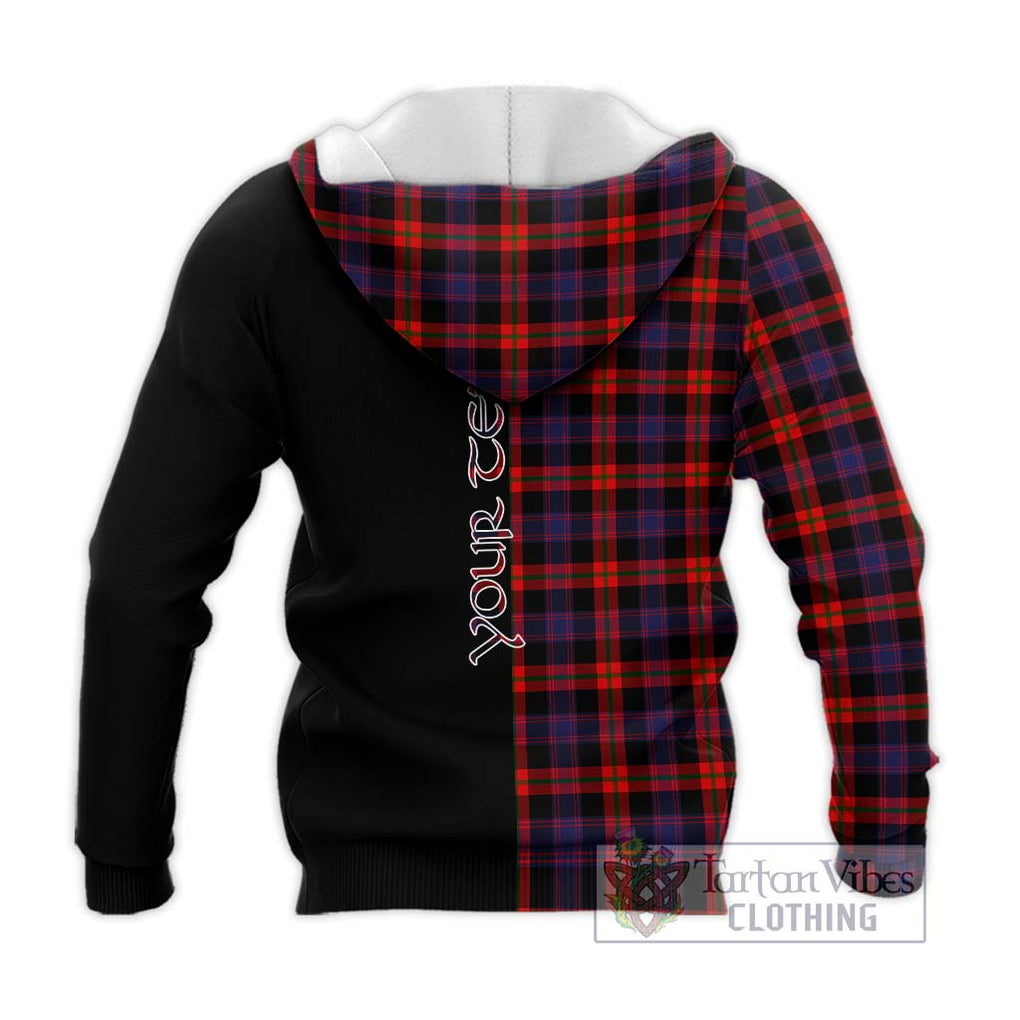 Brown (Broun) Tartan Knitted Hoodie with Family Crest and Half Of Me Style - Tartanvibesclothing Shop