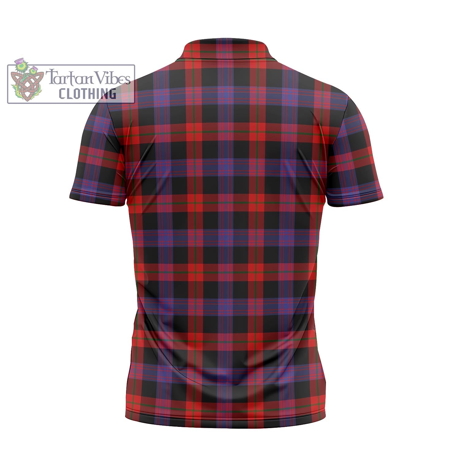 Tartan Vibes Clothing Brown Tartan Zipper Polo Shirt with Family Crest