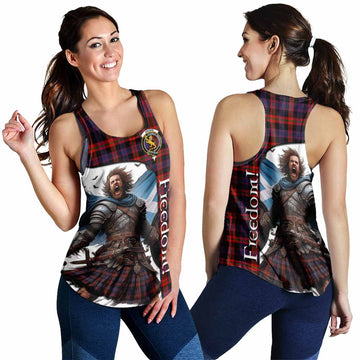 Tartan Vibes Clothing Brown (Broun) Crest Tartan Women's Racerback Tanks Inspired by the Freedom of Scottish Warrior